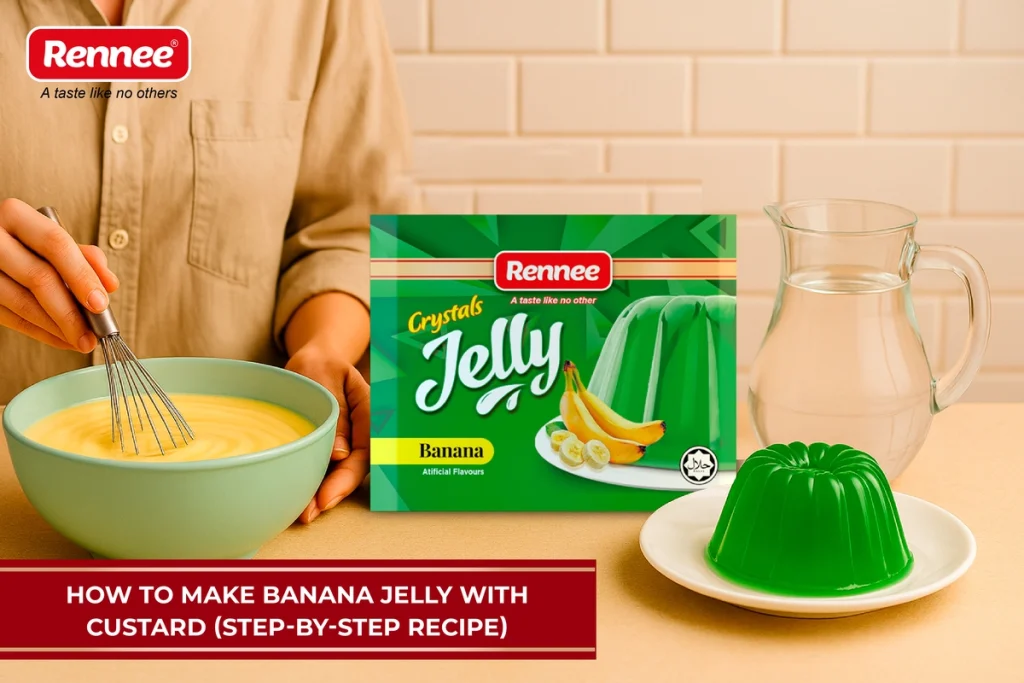 Banana Jelly with Custard (Step-by-Step Recipe)_Rennee Foods