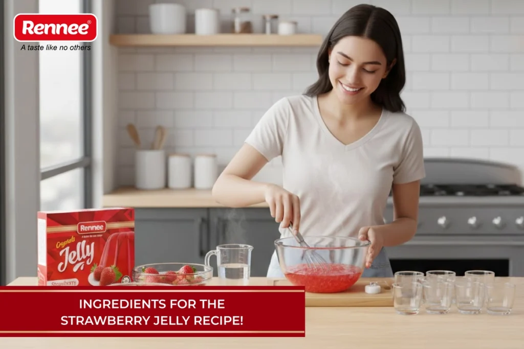 Ingredients for the Strawberry Jelly recipe By Rennee Foods