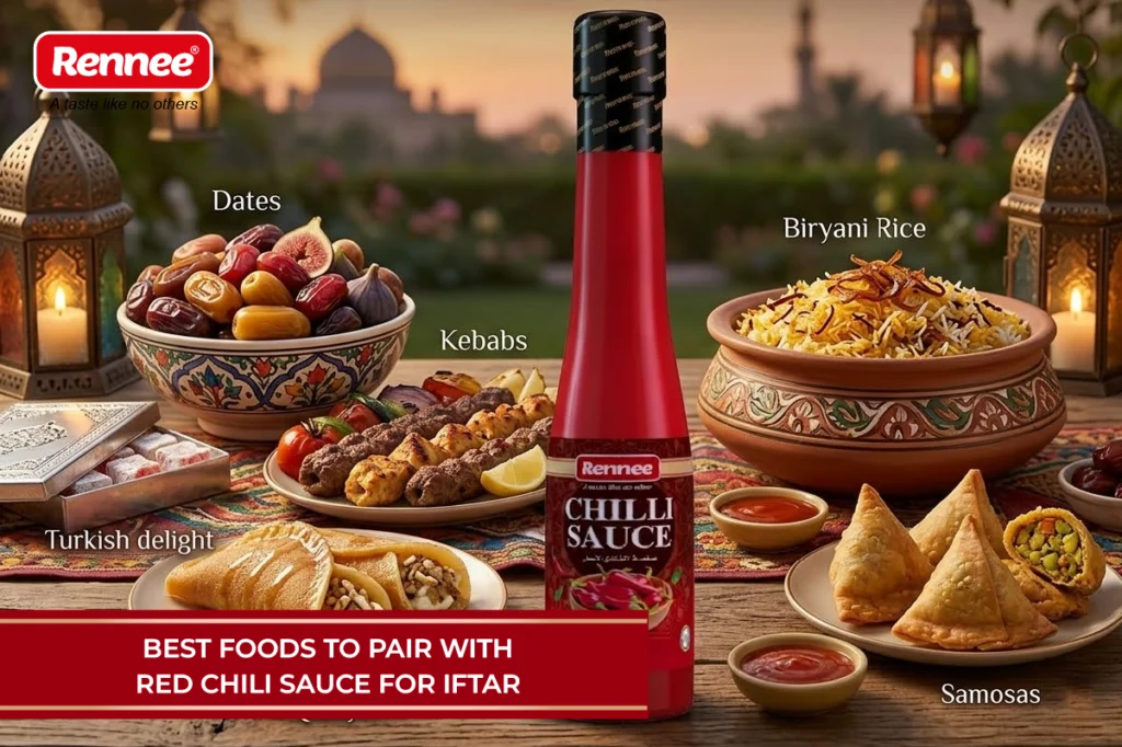 Best Foods to Pair with red Chili Sauce for Iftar By Rennee Foods
