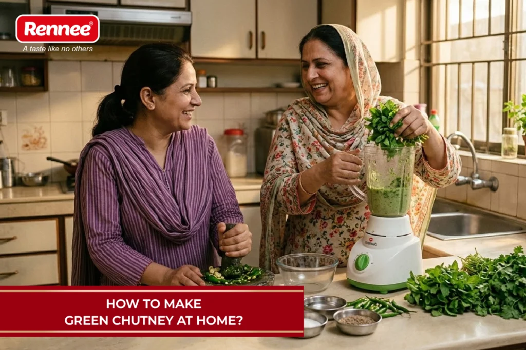 Make Green Chutney At Home By Rennee Foods