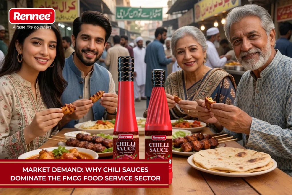 Market demand showing why chili sauces dominate the FMCG food service sector due to high usage and customer preference By Rennee Foods