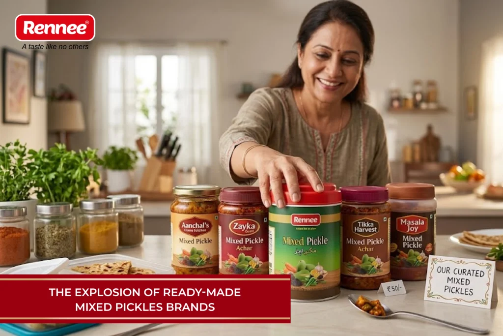 Popular ready-made mixed pickle brands in Pakistan featuring quality flavors by Rennee Foods