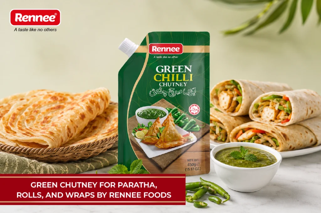Green Chutney For Paratha, Rolls, And Wraps by Rennee Foods
